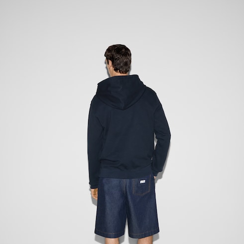 Sudadera con capucha de punto de algodón con estampado