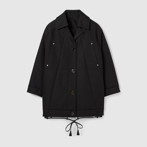 Cotton gabardine bomber jacket