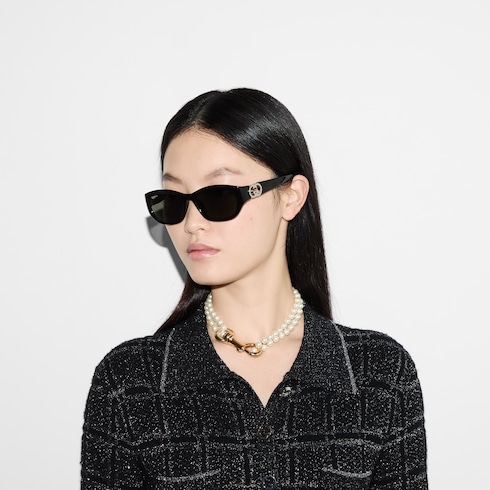 Low nose bridge fit rectangular sunglasses