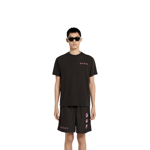 T-shirt in jersey di cotone stampato