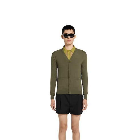 Cardigan aus feinem Wollstrick mit Intarsie