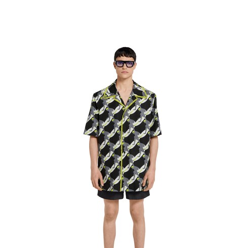 Chemise en popeline de coton léger à imprimé