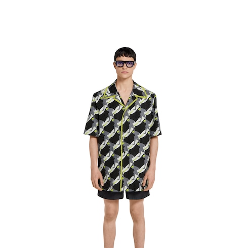 Printed light cotton poplin shirt