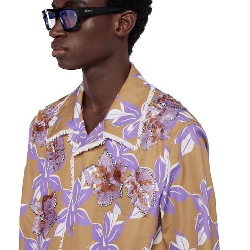 Camicia in popeline di cotone stampato