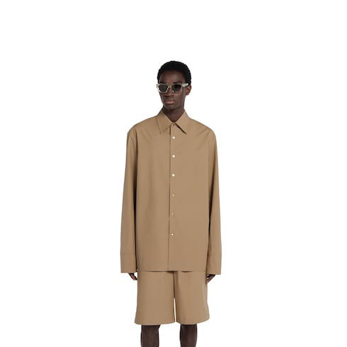 Chemise en popeline de coton en relief
