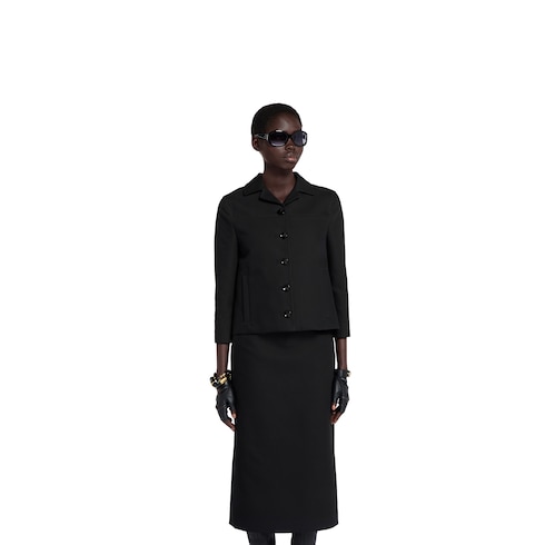 Cotton gabardine 3/4 sleeve jacket