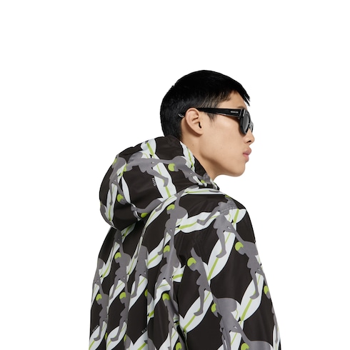 Printed technical poplin zip jacket Detail 5