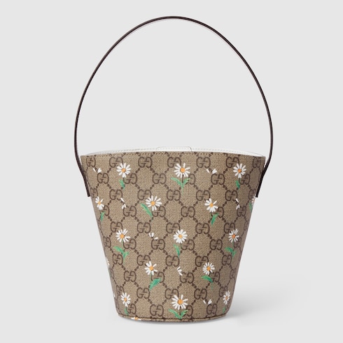 Borsa a secchiello GG bambino stampata