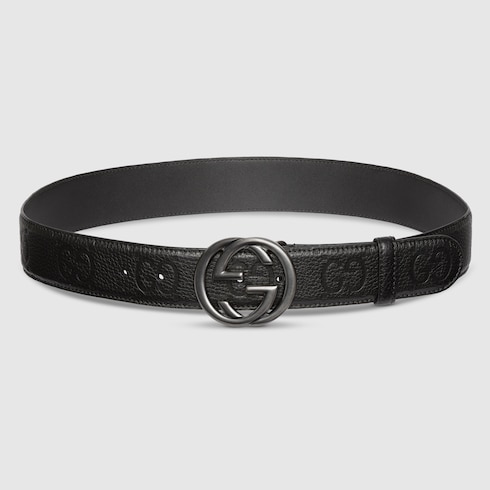 Reversible belt with Interlocking G buckle