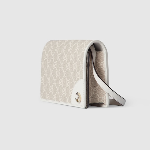 Portefeuille GG Emblem avec lanière en cuir