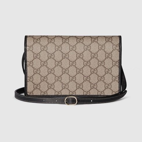 Cartera GG Emblem con tira de piel