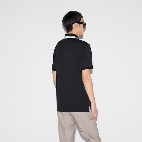 Polo ricamata in cotone stretch