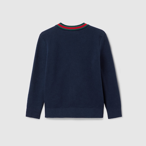 Cardigan bambino in cotone con ricamo