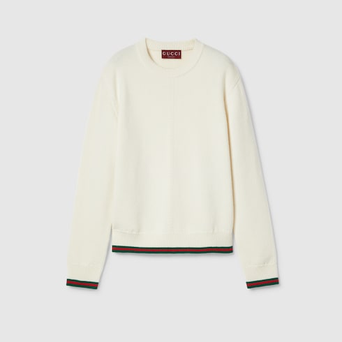 Maglione in lana e cashmere con Web