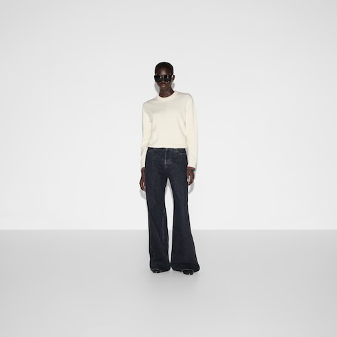 Maglione in lana e cashmere con Web