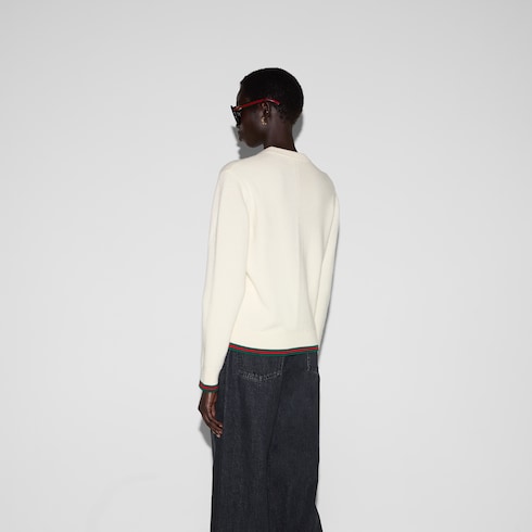 Maglione in lana e cashmere con Web