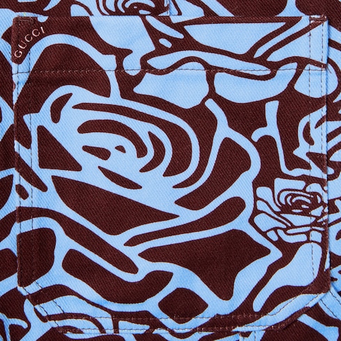 Printed cotton gabardine shorts