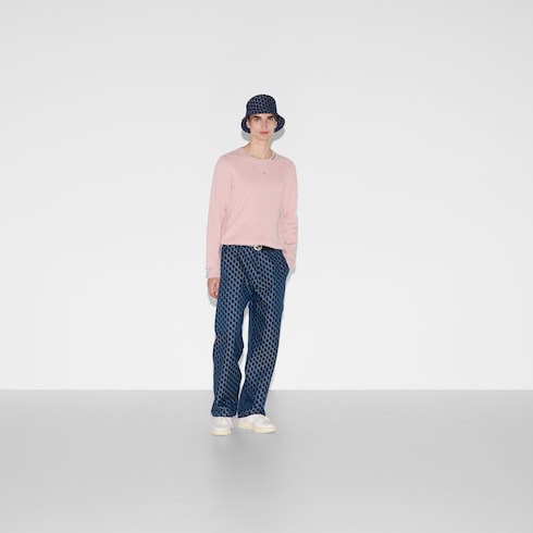 Maglione in seta e cotone con intarsio