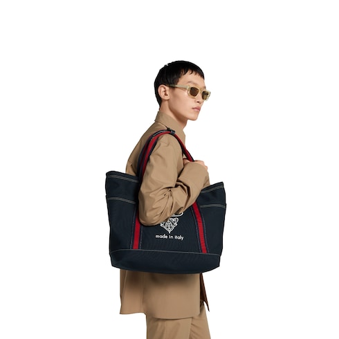 Großer Shopper aus Canvas mit Print 