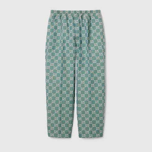 Pantalon pour enfant en coton GG à imprimé pied-de-poule