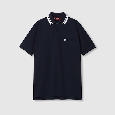 Polo ricamata in cotone stretch