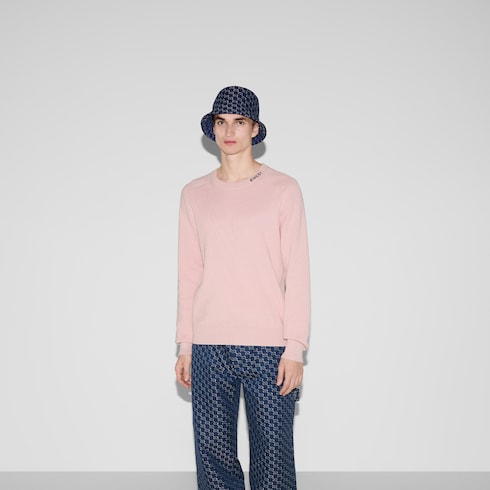 Maglione in seta e cotone con intarsio