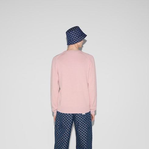 Maglione in seta e cotone con intarsio