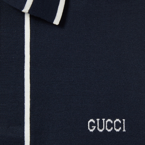 饰Gucci嵌花棉质Polo衫