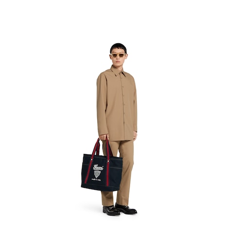 Großer Shopper aus Canvas mit Print 