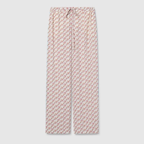 Printed silk pants