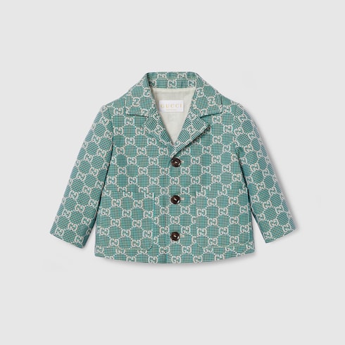 Chaqueta algodón pata de gallo y GG para bebé