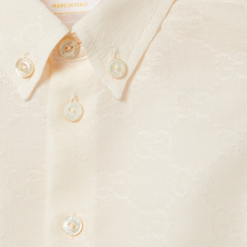Camicia neonato in cotone GG jacquard