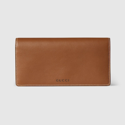 GUCCI グッチ　ブラウンレザー　クレスト　エンブレム　長財布 GUCCI グッチ ブラウンレザー クレスト エンブレム 長財布