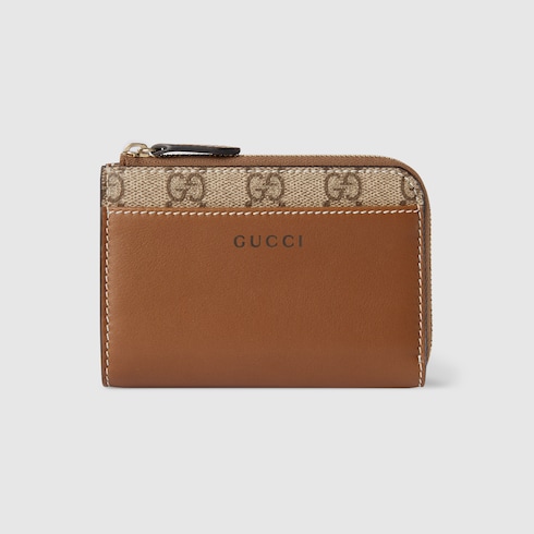 GGエンブレム〕ジップ カードケースブラウン レザー | GUCCI公式 GGエンブレム〕ジップ カードケースブラウン レザー | GUCCI公式