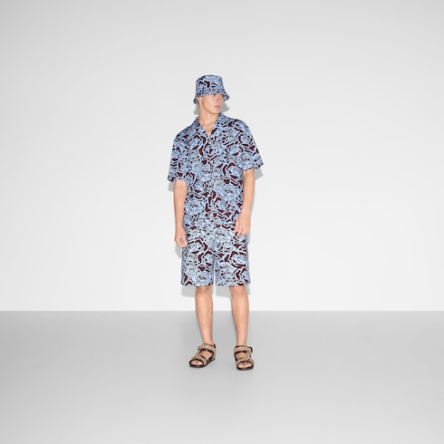 Camisa de algodón estampada de corte estándar