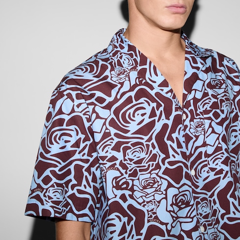 Camisa de algodón estampada de corte estándar