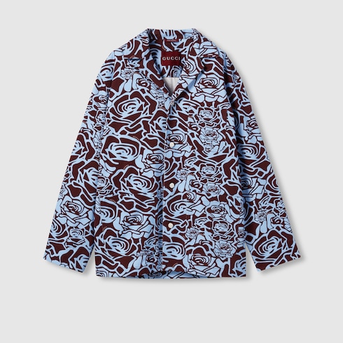 Veste en gabardine de coton imprimé