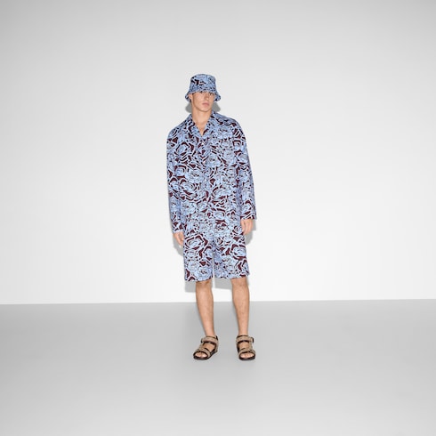 Printed cotton gabardine jacket