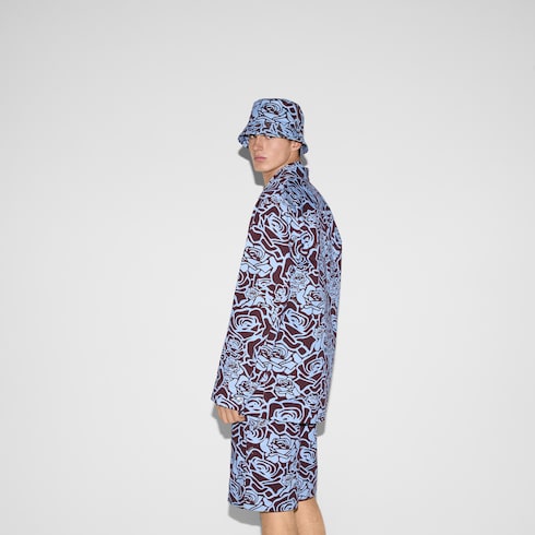 Printed cotton gabardine jacket