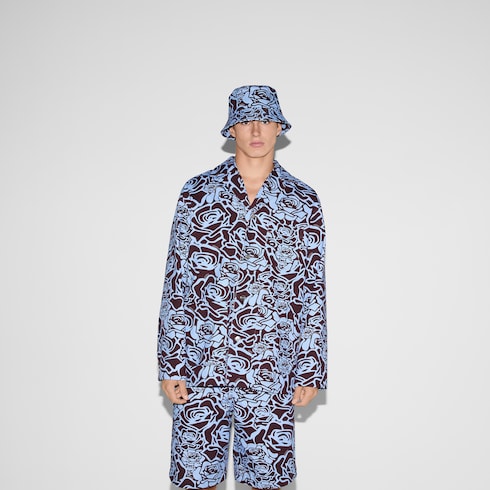 Printed cotton gabardine jacket