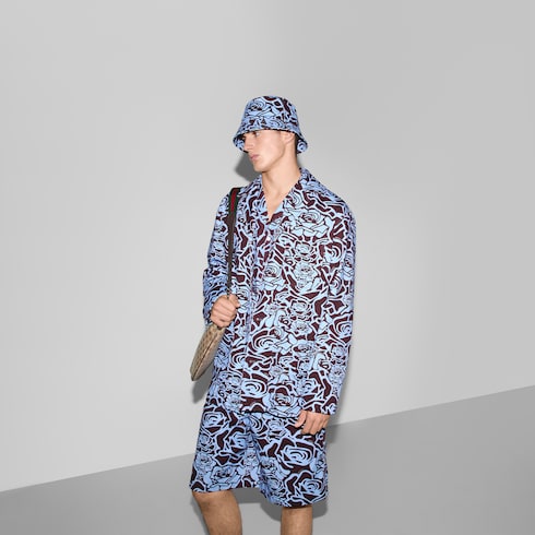 Printed cotton gabardine jacket