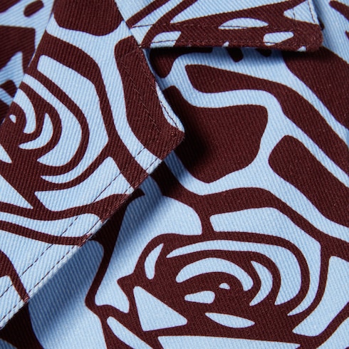 Printed cotton gabardine jacket