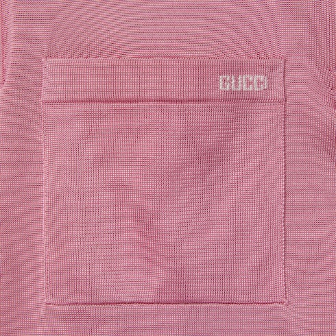 Fine silk knit polo shirt with intarsia