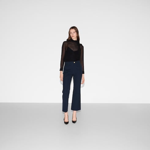 Pantalone in cotone con ricamo