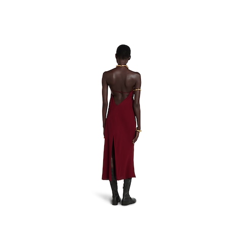 Vestido midi de sablé de seda crepé