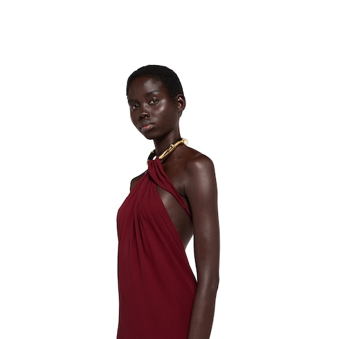 Vestido midi de sablé de seda crepé