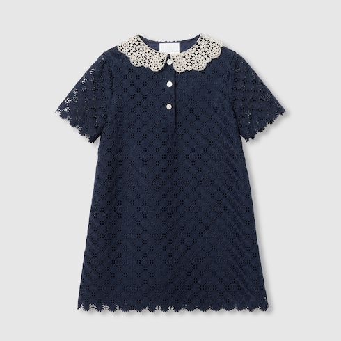 Children's Double G floral lace dress