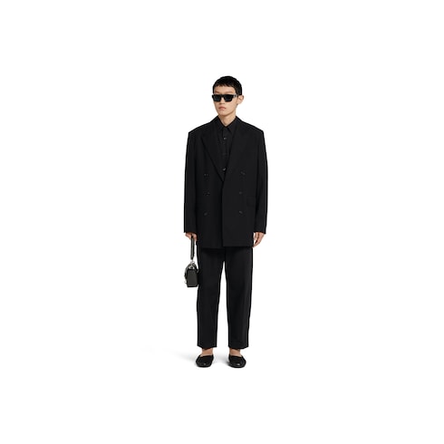 Double-breasted cotton poplin jacket