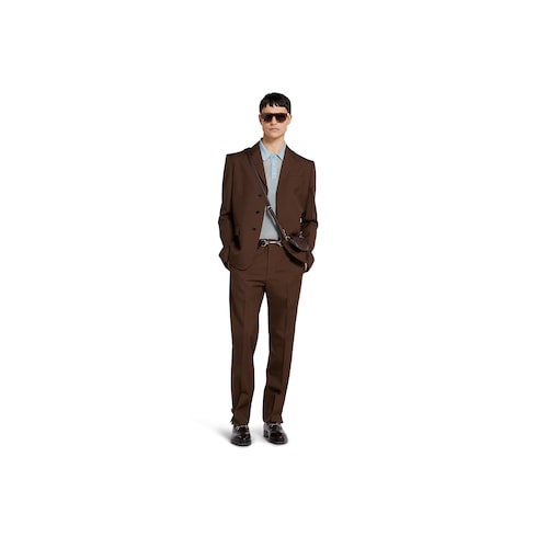 Pantalone in twill di lana goffrato