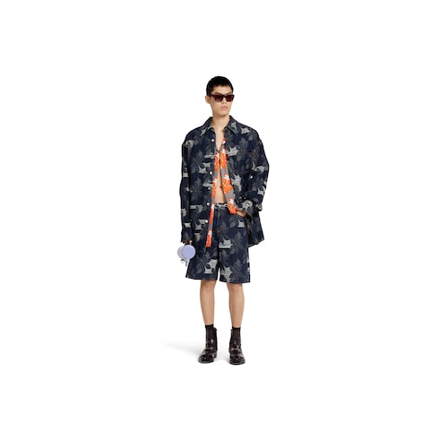 Chemise en popeline de coton à imprimé